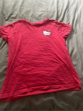 Hello Kitty Hot Pink Short Sleeve Tee with Chest Graphic